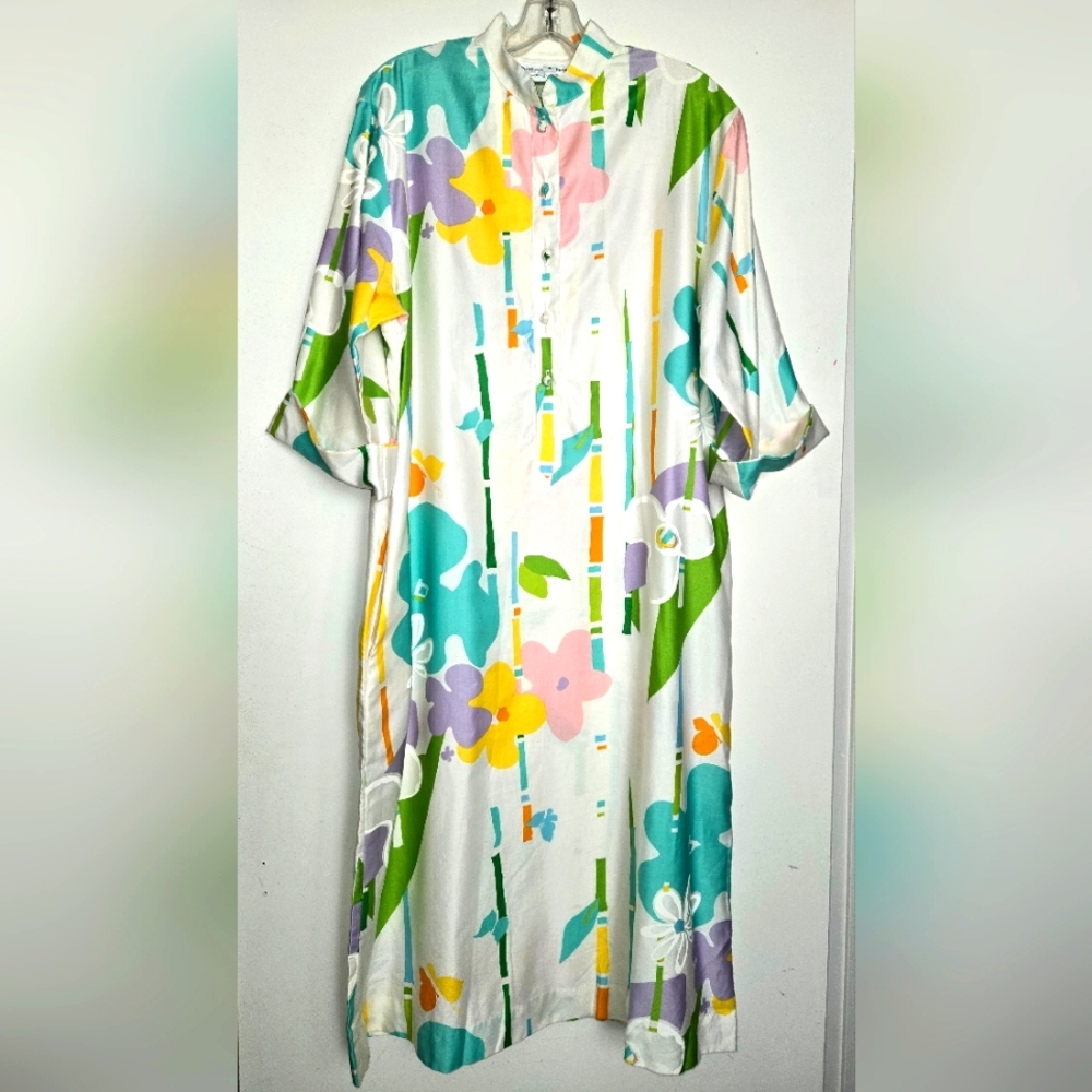 Vintage Catherine Ogust For Penthouse Gallery Burma Tunic Lounge Dress